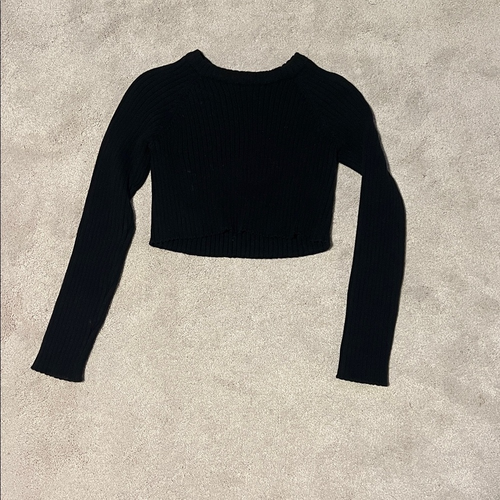 size xs bershka black cropped sweater